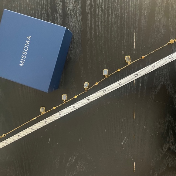 NEW Missoma Gold + Moonstone Charm Choker Necklace - Picture 9 of 13